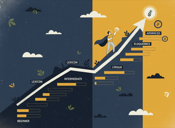 Graph showing vocabulary mastery growing over time