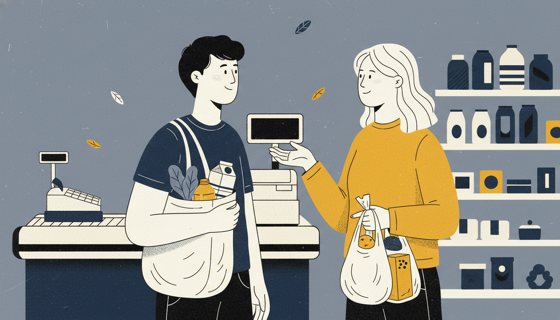 Person shopping and understanding neighbor